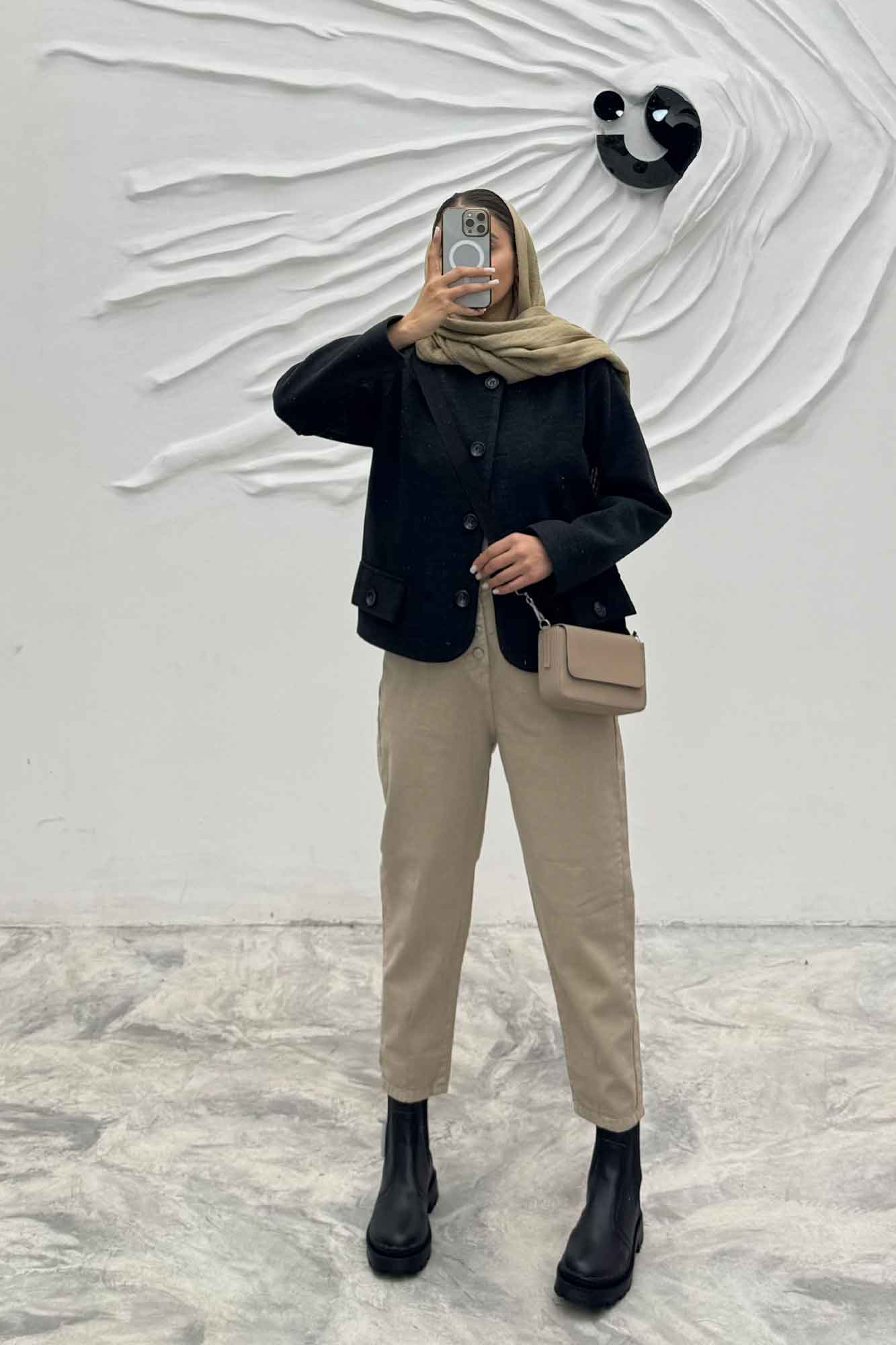 کت کوتاه فوتر جناقی یقه گرد