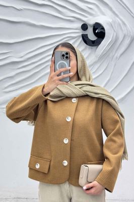 کت کوتاه فوتر جناقی یقه گرد