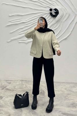 کت کوتاه فوتر جناقی یقه گرد