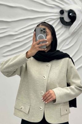 کت کوتاه فوتر جناقی یقه گرد