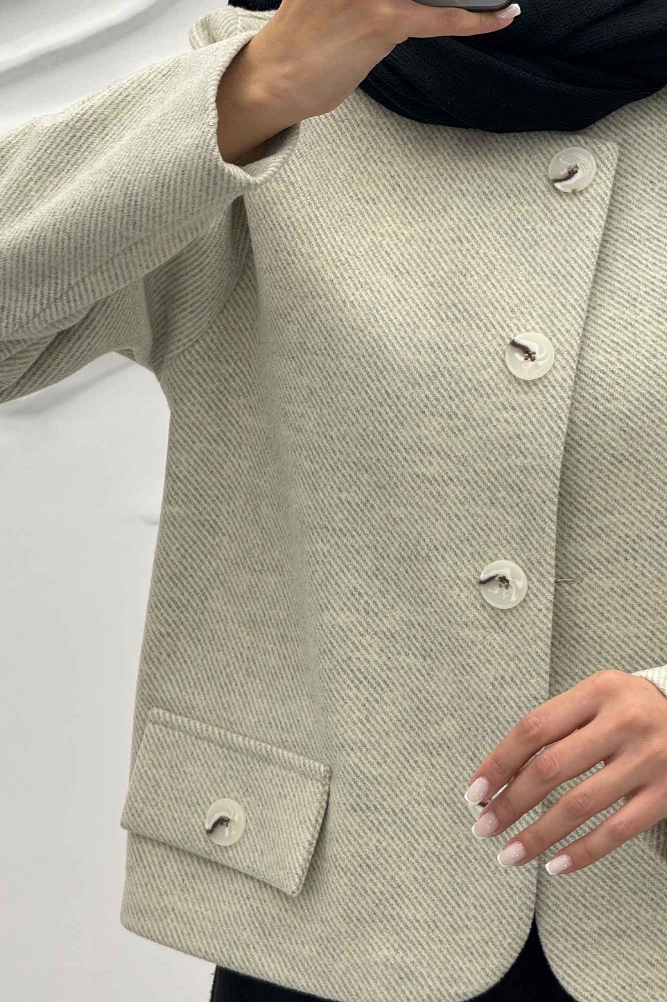 کت کوتاه فوتر جناقی یقه گرد