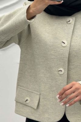 کت کوتاه فوتر جناقی یقه گرد