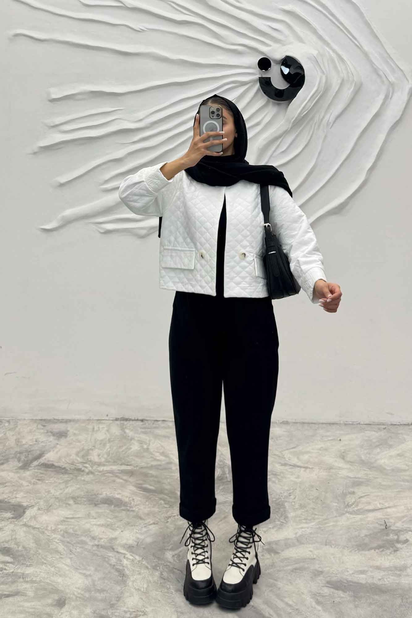 کت یقه گرد دو جیب نما فریال