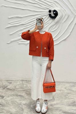 کت یقه گرد دو جیب نما فریال