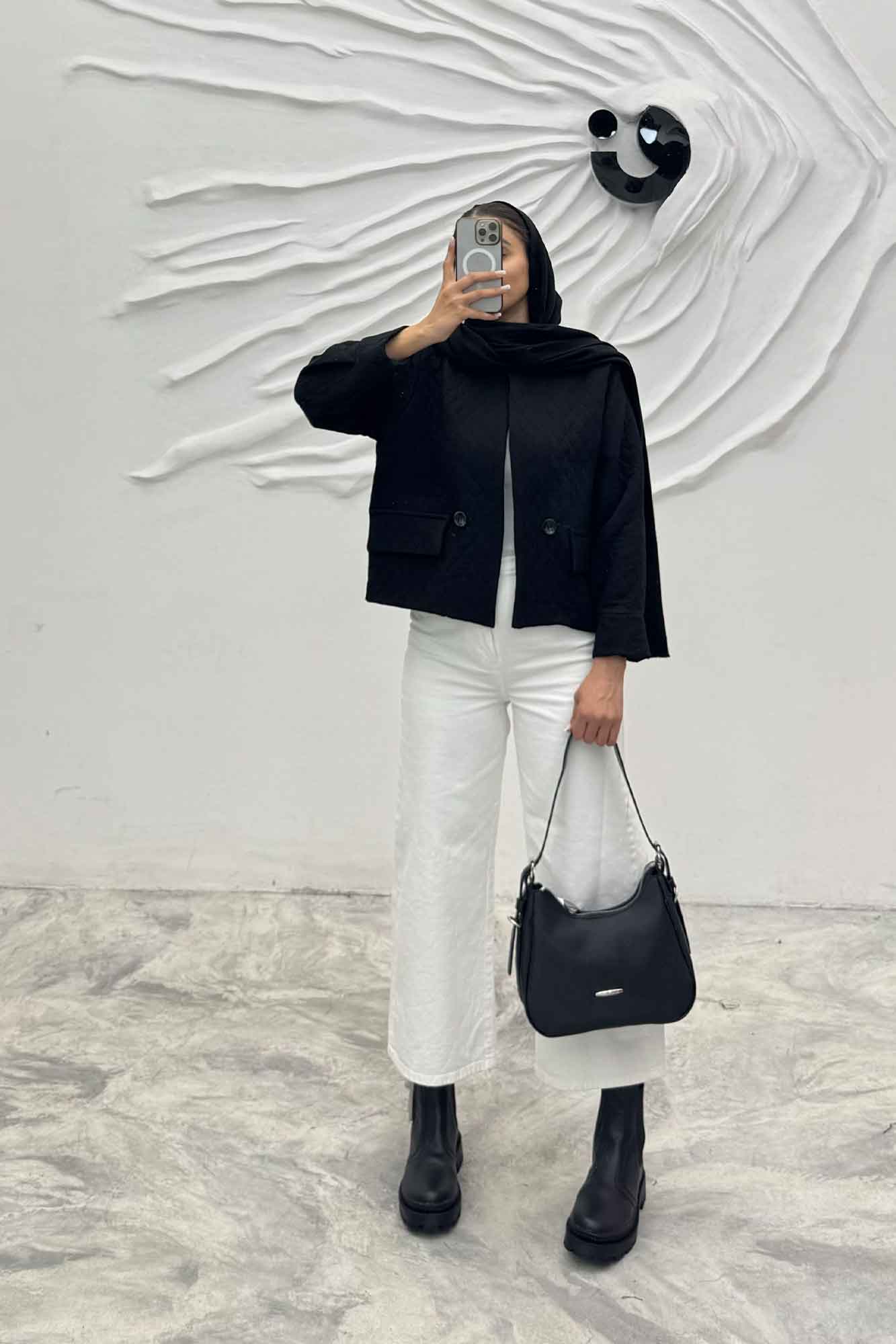 کت یقه گرد دو جیب نما فریال