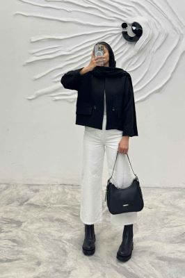 کت یقه گرد دو جیب نما فریال