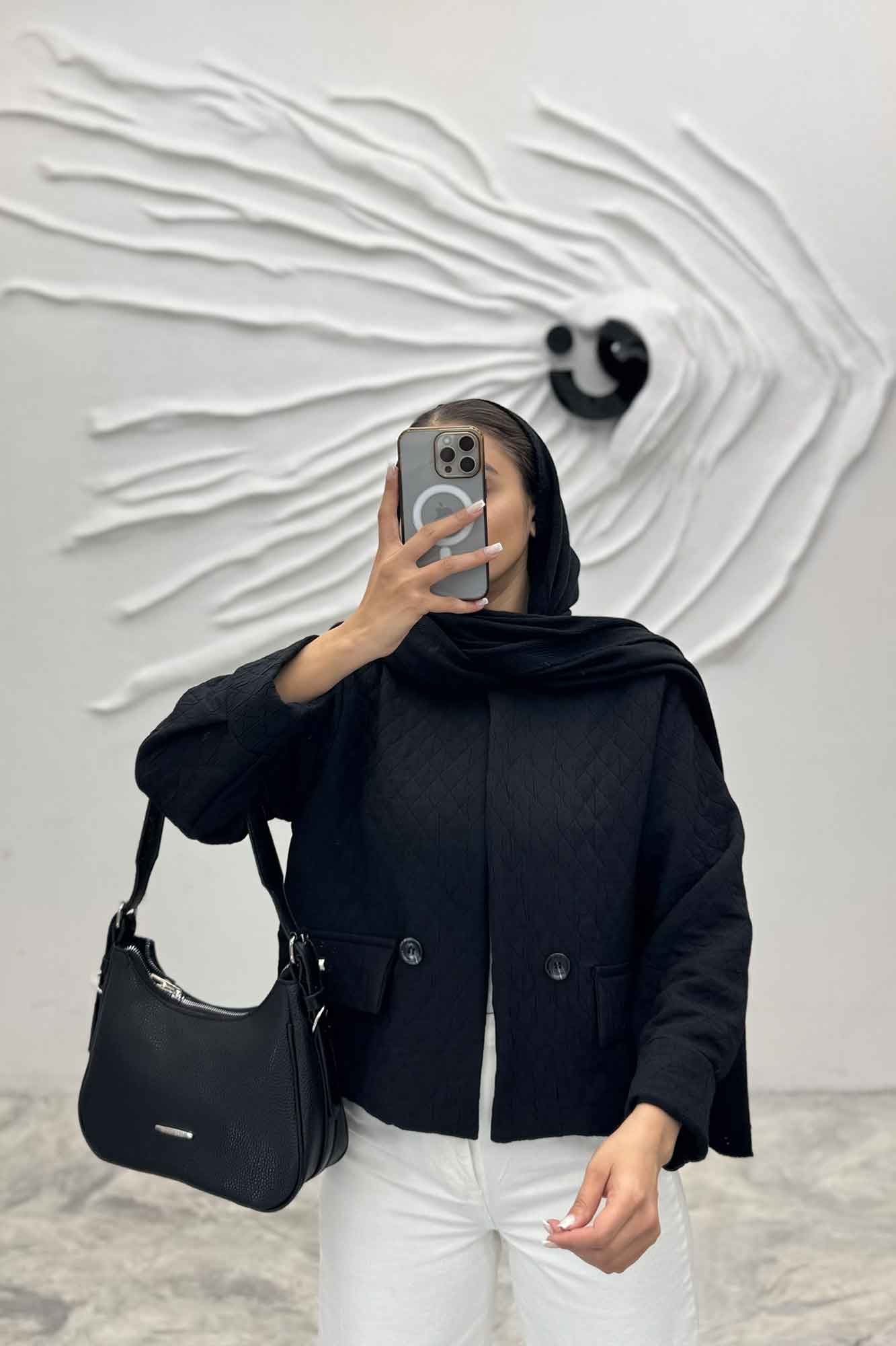 کت یقه گرد دو جیب نما فریال