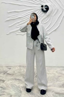 ست پالتو و شلوار فوتر جلو دکمه JESI