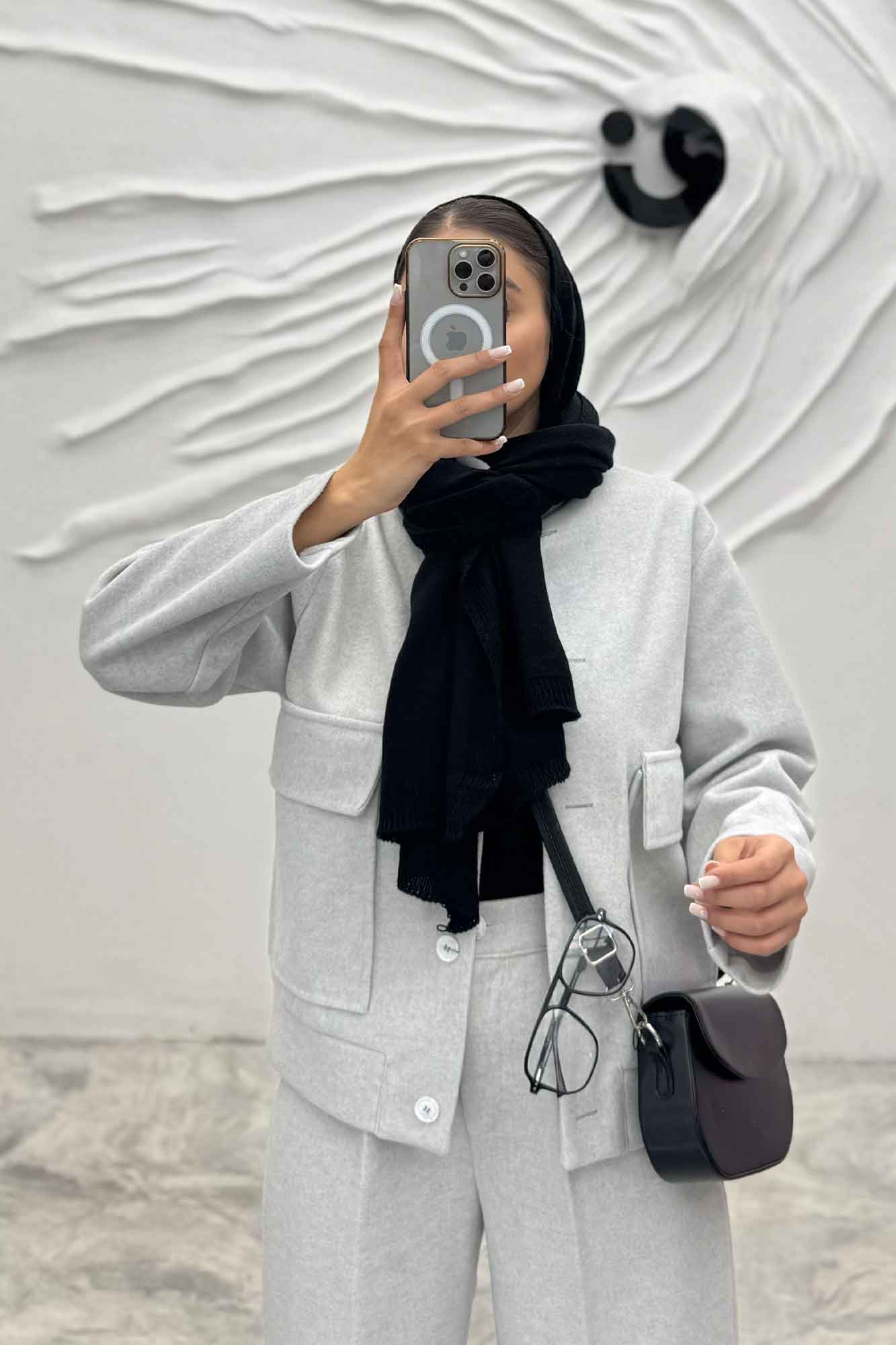 ست پالتو و شلوار فوتر جلو دکمه JESI