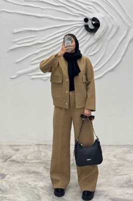 ست پالتو و شلوار فوتر جلو دکمه JESI