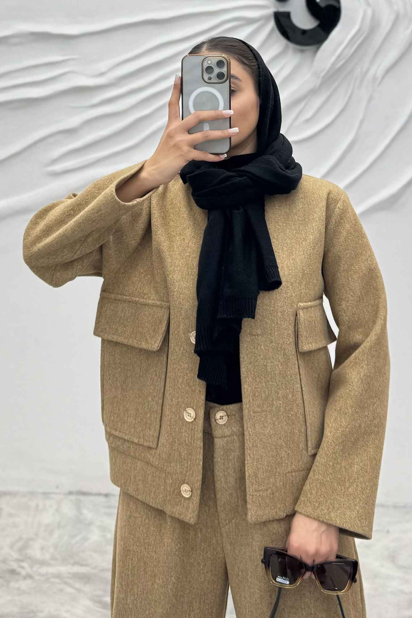 ست پالتو و شلوار فوتر جلو دکمه JESI