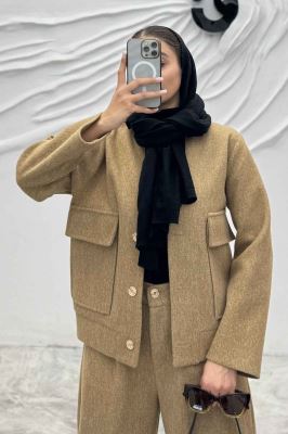 ست پالتو و شلوار فوتر جلو دکمه JESI