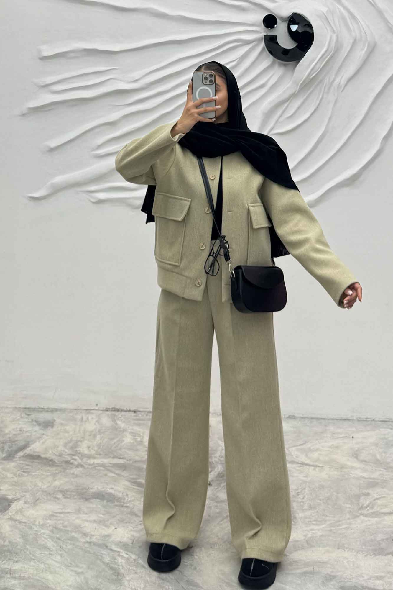 ست پالتو و شلوار فوتر جلو دکمه JESI