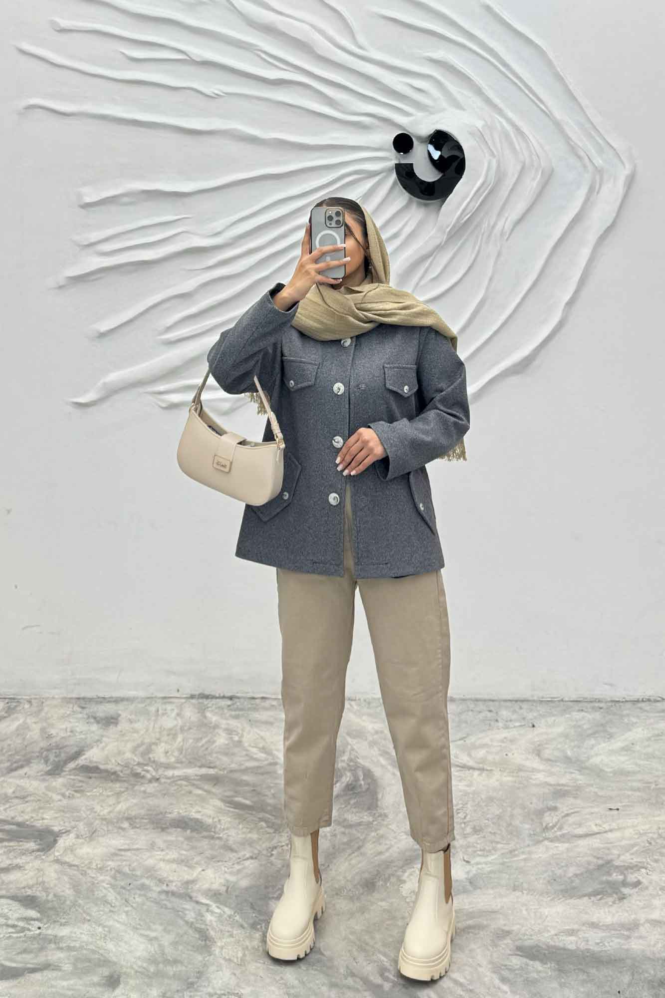 کت فوتر جناقی چهار در جیب آستردار ماهین