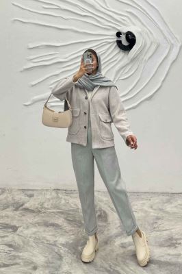 کت دو جیب پاکتی لمزور چهارخانه