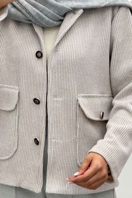 کت دو جیب پاکتی لمزور چهارخانه