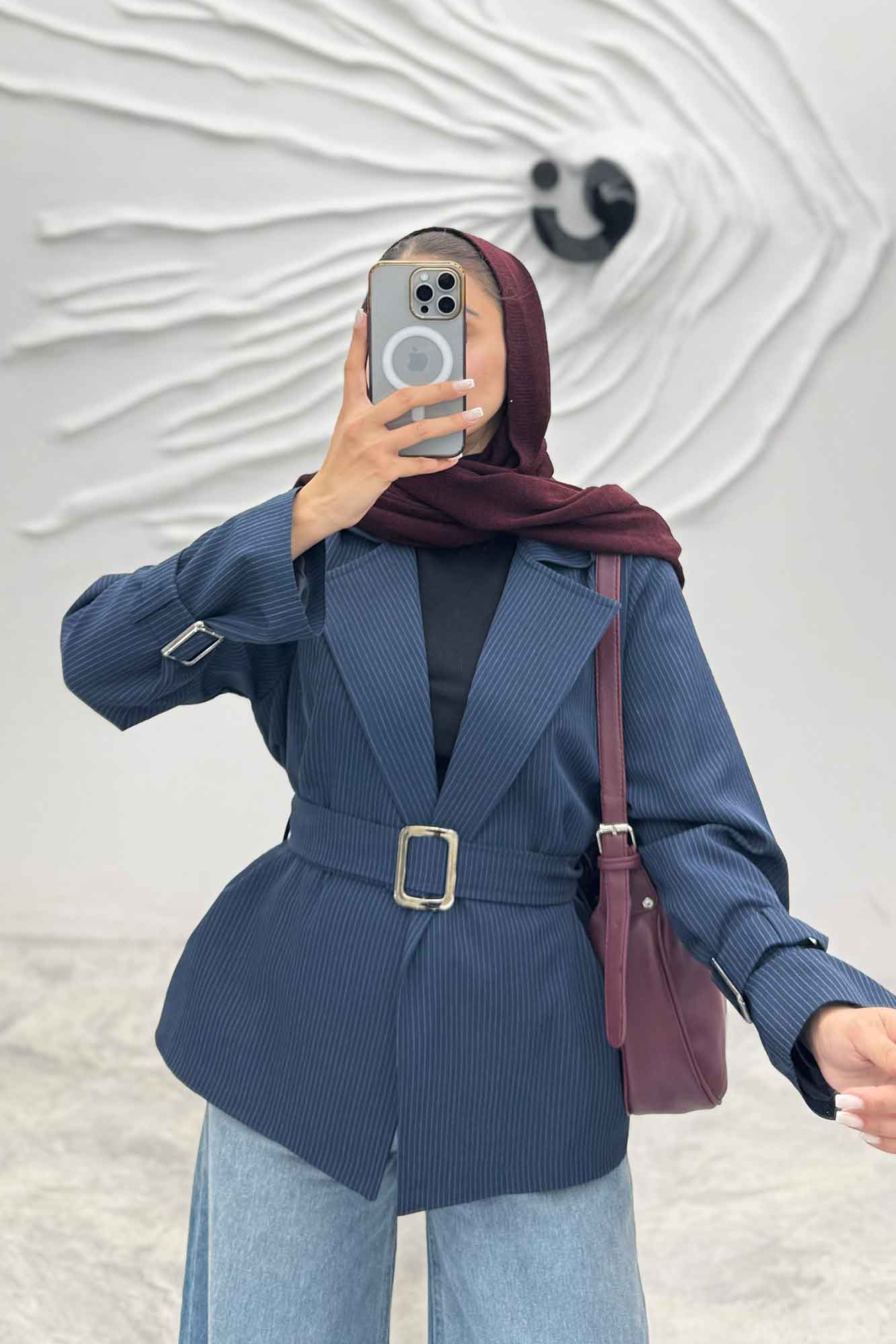 کت اسپرت آستردار دیپلمات سگک دار R