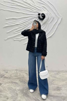 کت پشمی طرح دار R