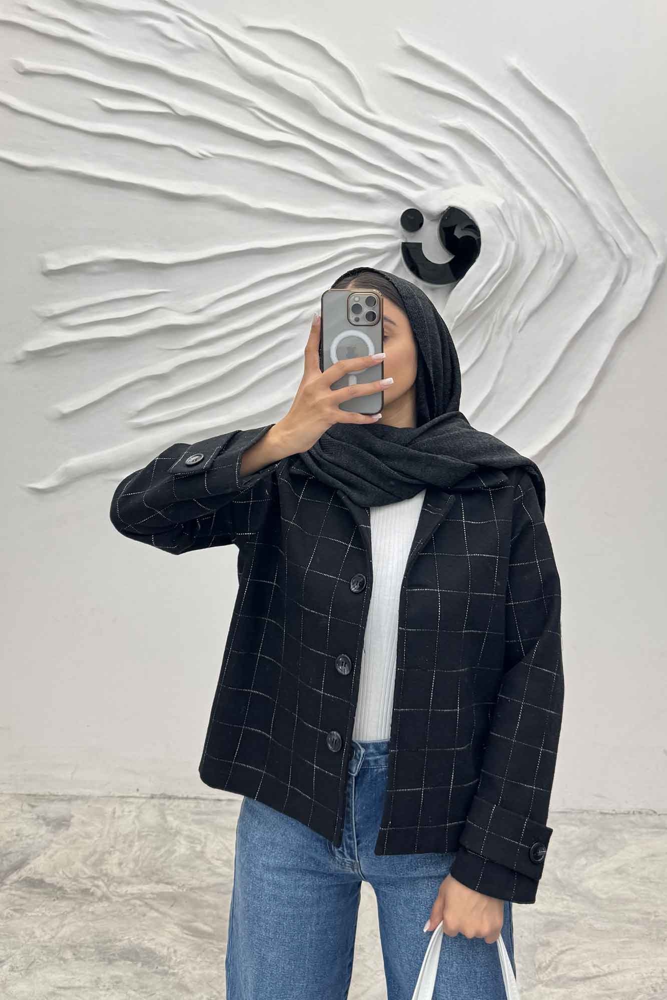 کت پشمی طرح دار R