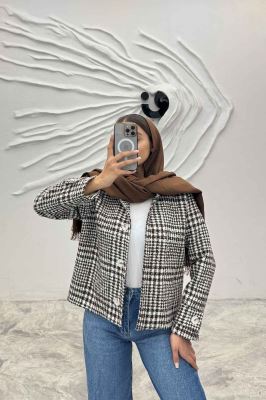 کت پشمی طرح دار R