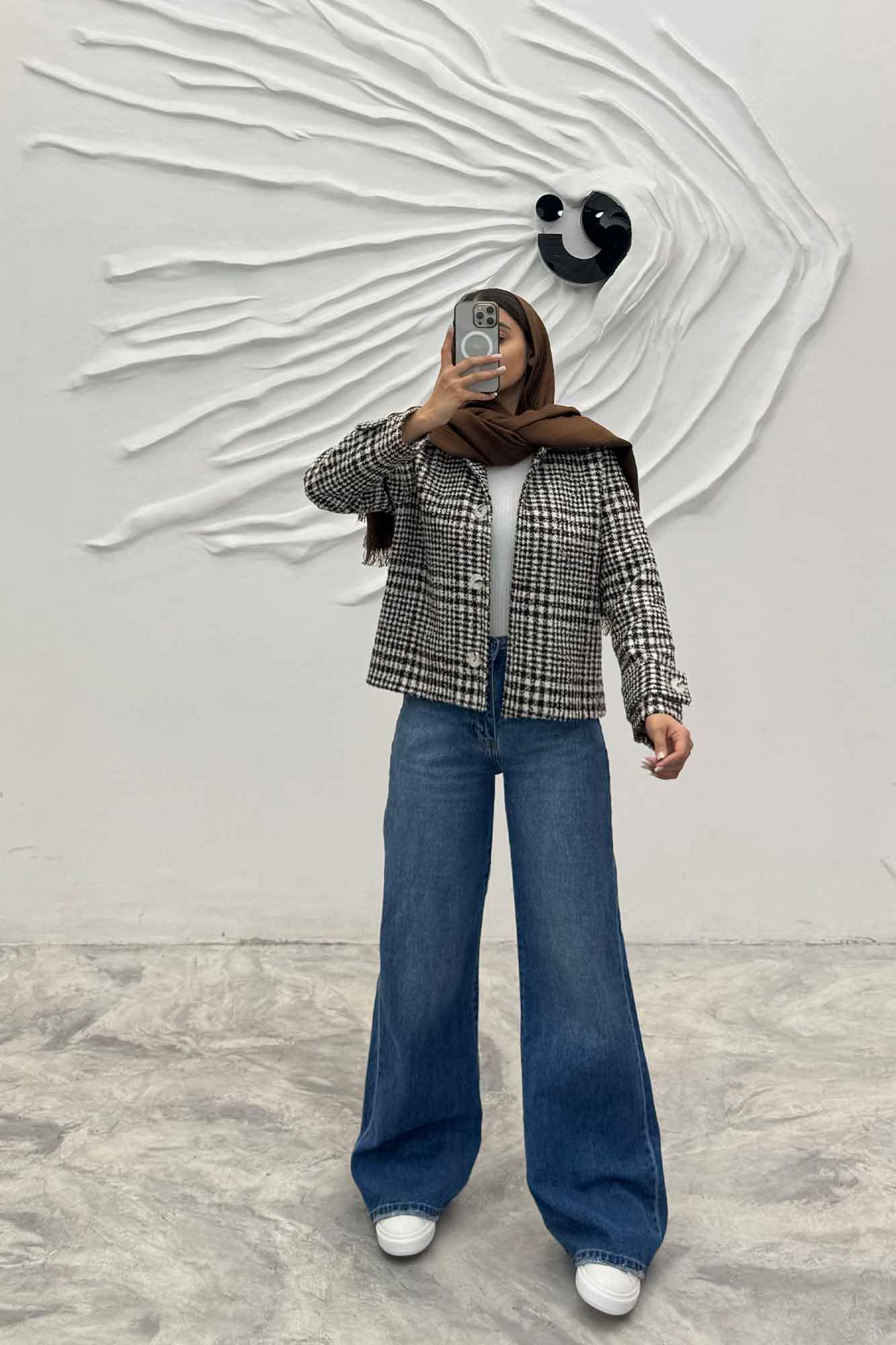 کت پشمی طرح دار R