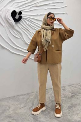 کت آستین سه رب فوتر جناقی دو دکمه