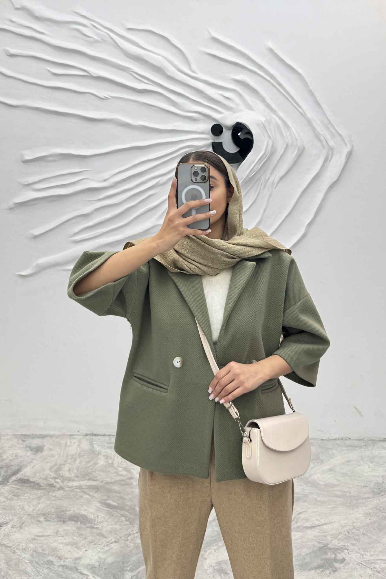 کت آستین سه رب فوتر جناقی دو دکمه