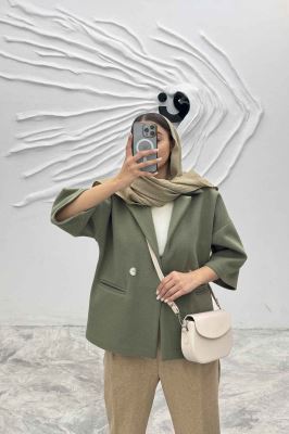 کت آستین سه رب فوتر جناقی دو دکمه