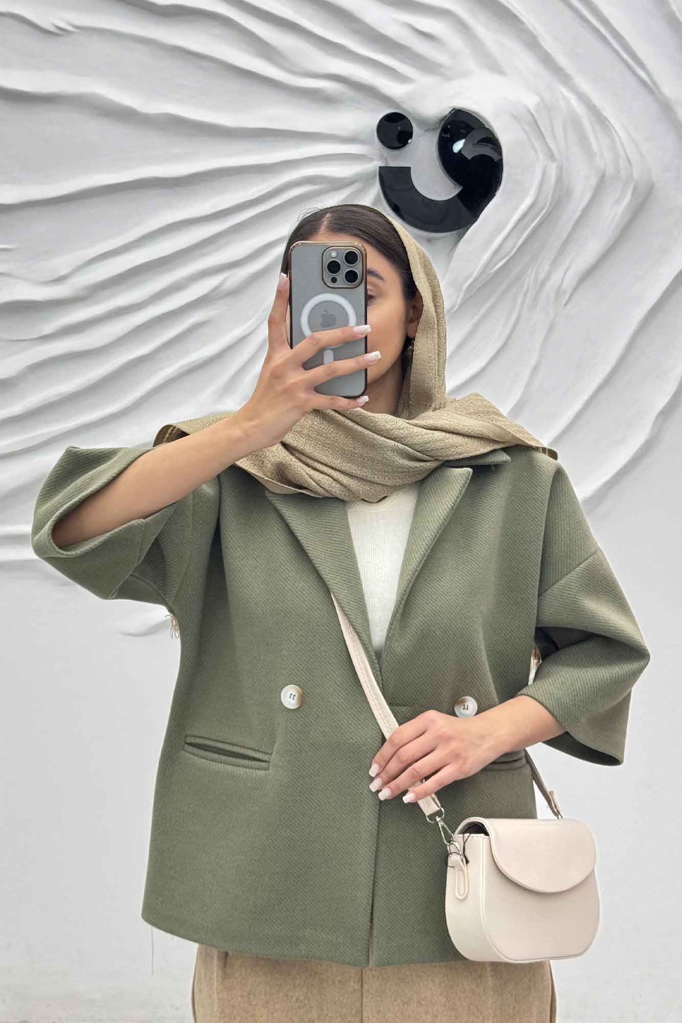 کت آستین سه رب فوتر جناقی دو دکمه