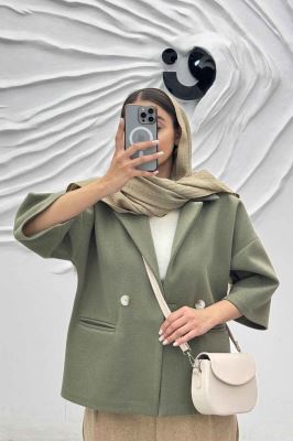 کت آستین سه رب فوتر جناقی دو دکمه