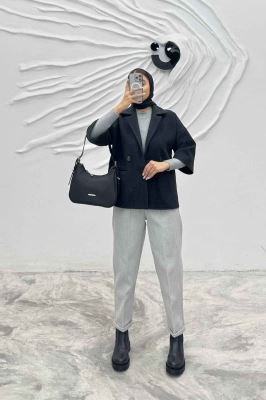 کت آستین سه رب فوتر جناقی دو دکمه