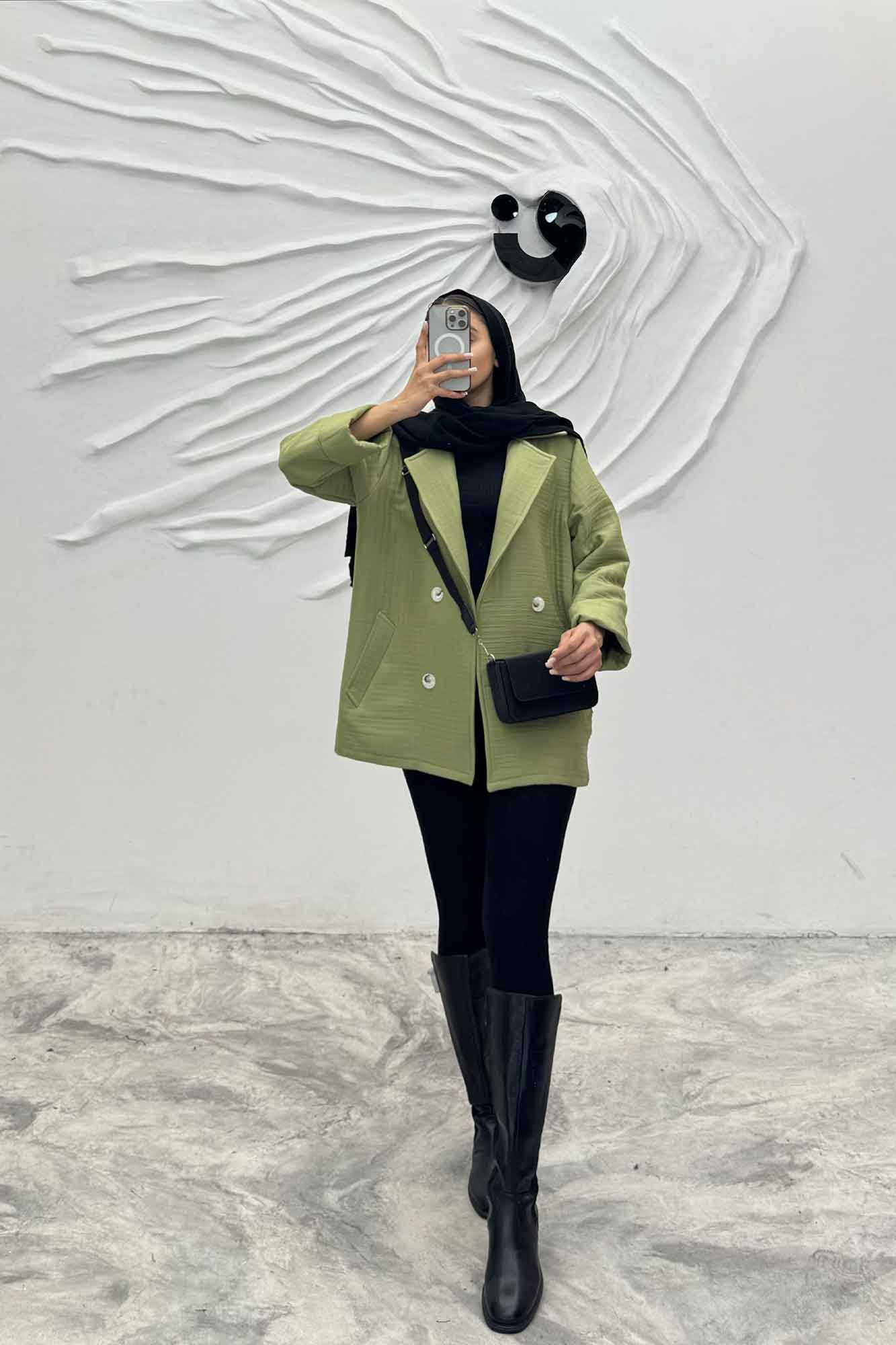 مانتو پاییزه فیتیله چهار دکمه نگین