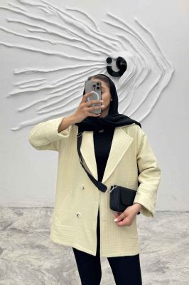 مانتو پاییزه فیتیله چهار دکمه نگین