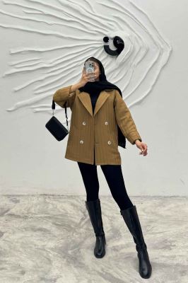 مانتو پاییزه فیتیله چهار دکمه نگین