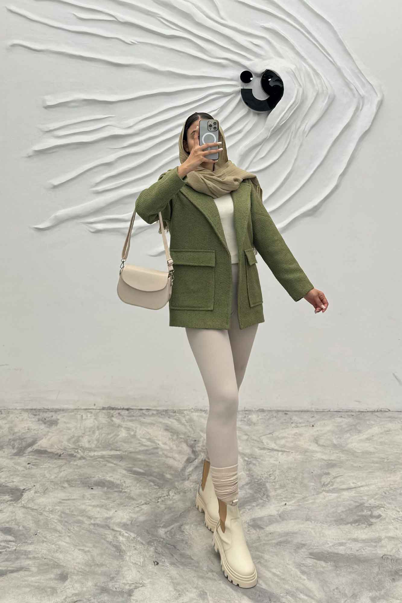 پالتو توییت پشمی  دو جیب پاکتی آنیدا