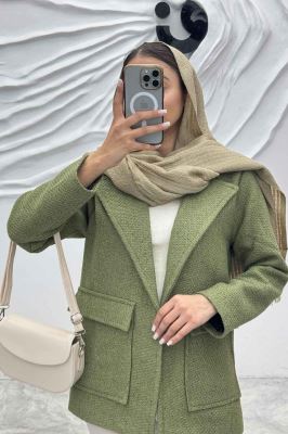 پالتو توییت پشمی  دو جیب پاکتی آنیدا