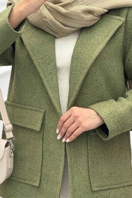 پالتو توییت پشمی  دو جیب پاکتی آنیدا