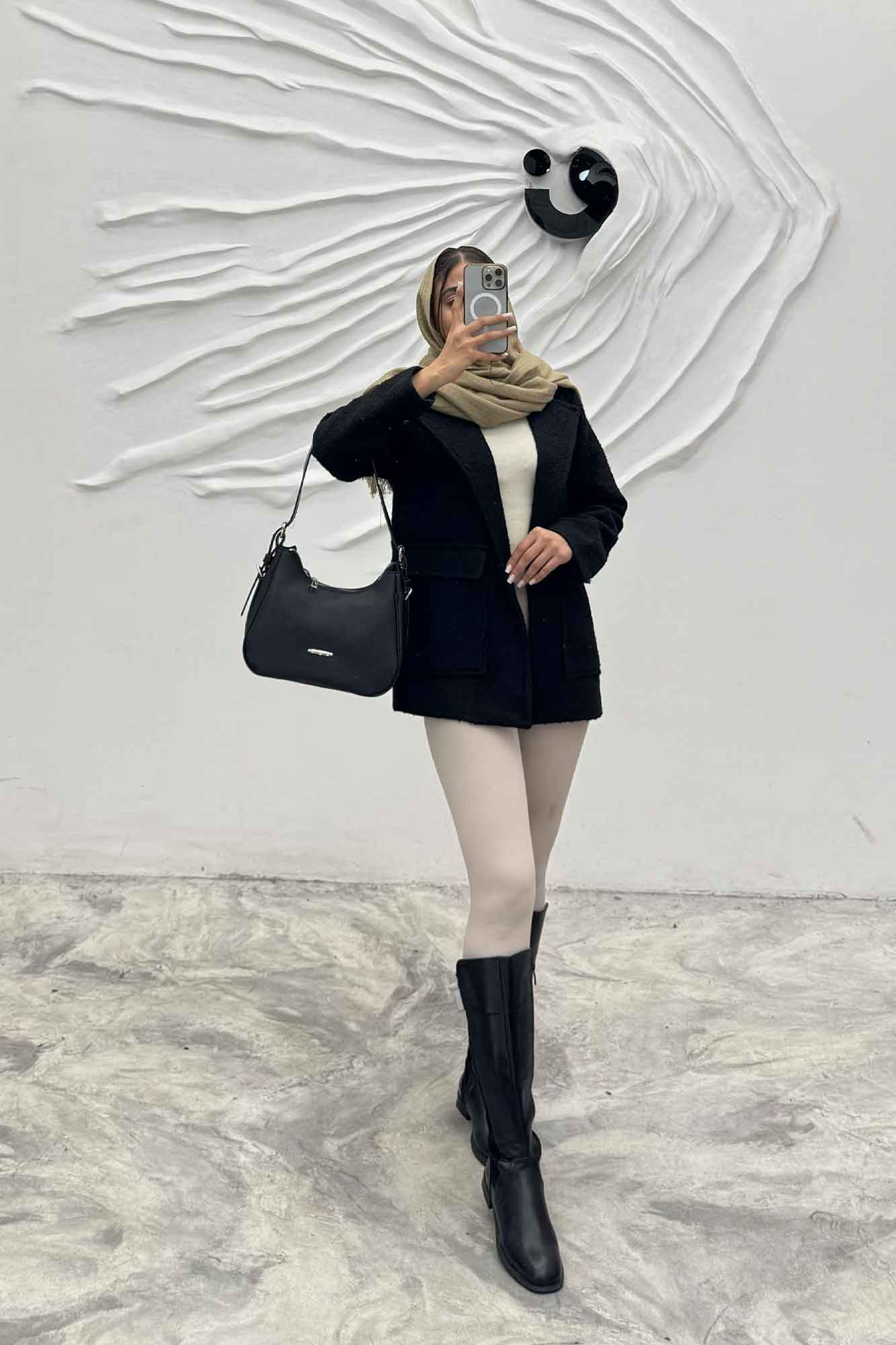 پالتو توییت پشمی  دو جیب پاکتی آنیدا