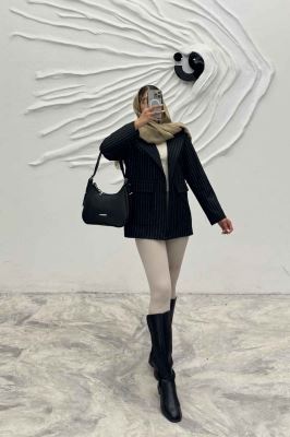 پالتو توییت پشمی  دو جیب پاکتی آنیدا