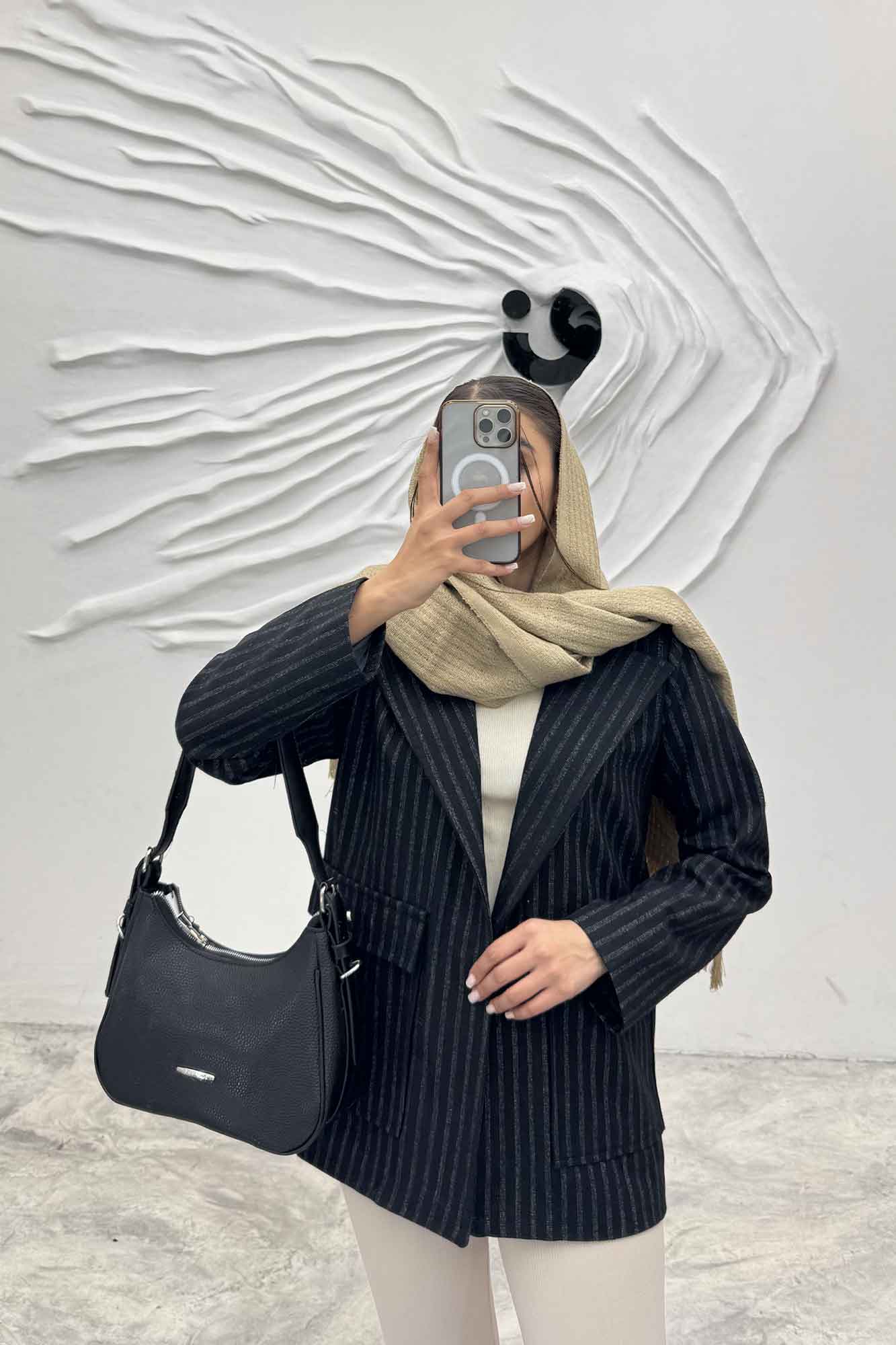 پالتو توییت پشمی  دو جیب پاکتی آنیدا