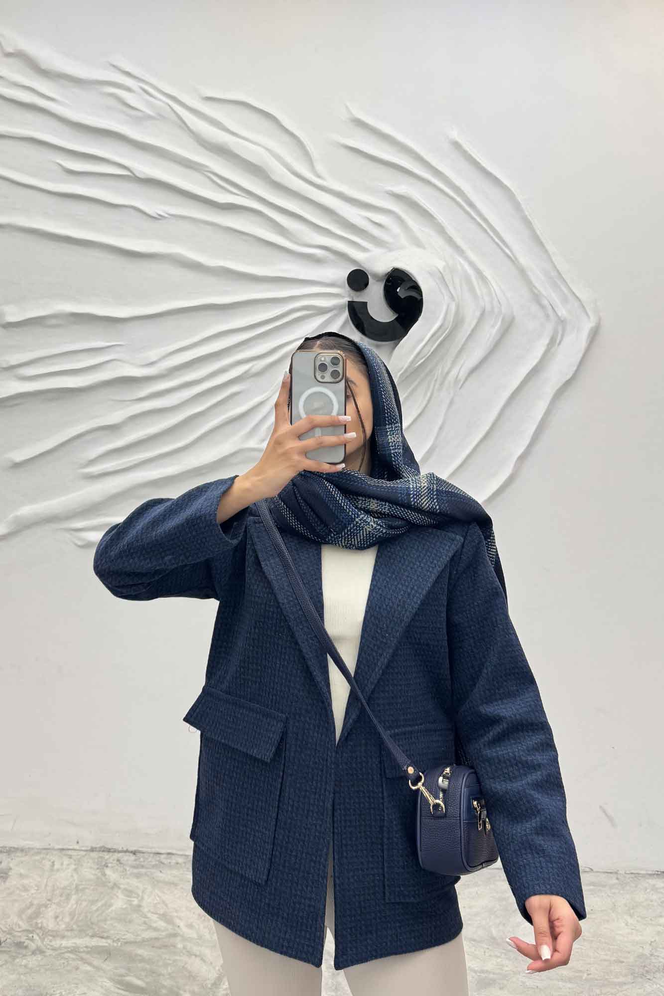 پالتو توییت پشمی  دو جیب پاکتی آنیدا