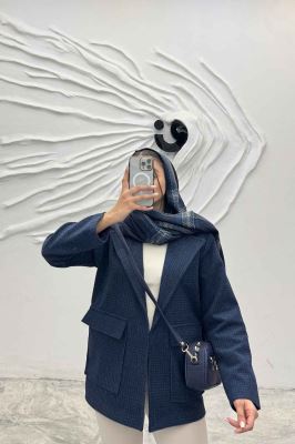 پالتو توییت پشمی  دو جیب پاکتی آنیدا