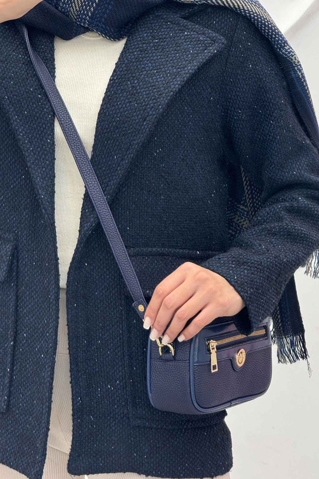 پالتو توییت پشمی  دو جیب پاکتی آنیدا