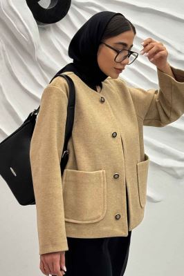 کت یقه گرد دو جیب هلال فوتر روژیا