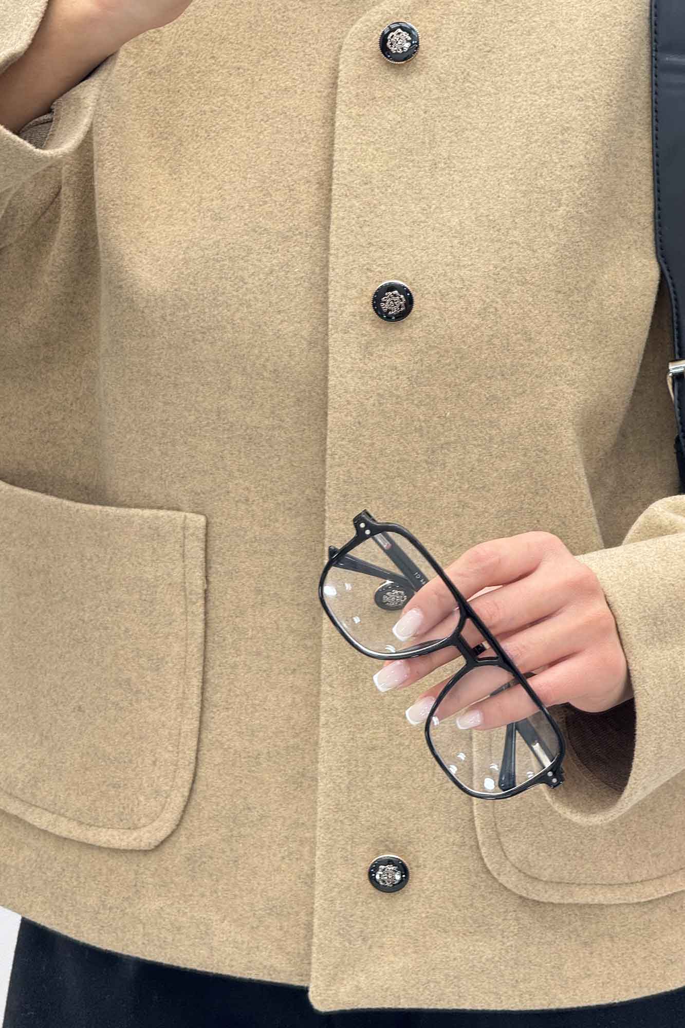 کت یقه گرد دو جیب هلال فوتر روژیا