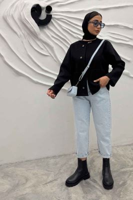 کت یقه گرد دو جیب هلال فوتر روژیا