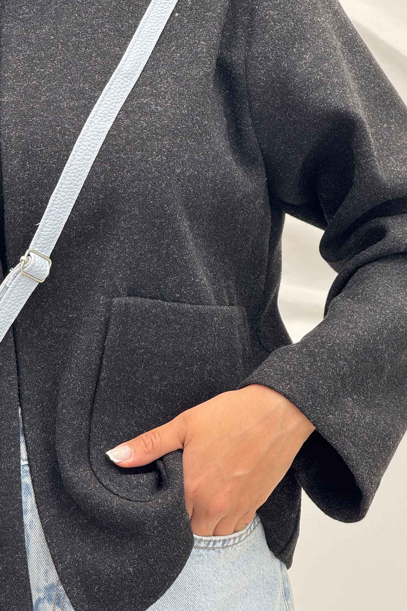 کت یقه گرد دو جیب هلال فوتر روژیا