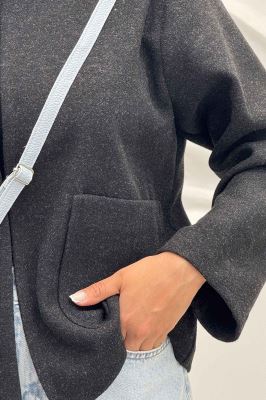 کت یقه گرد دو جیب هلال فوتر روژیا