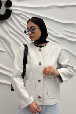 کت یقه گرد دو جیب هلال فوتر روژیا