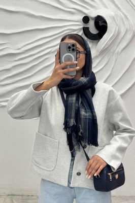 کت یقه گرد دو جیب هلال فوتر روژیا